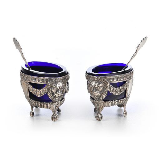 Pair of solid silver salt shakers