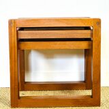 Teak and ceramic nesting coffee table