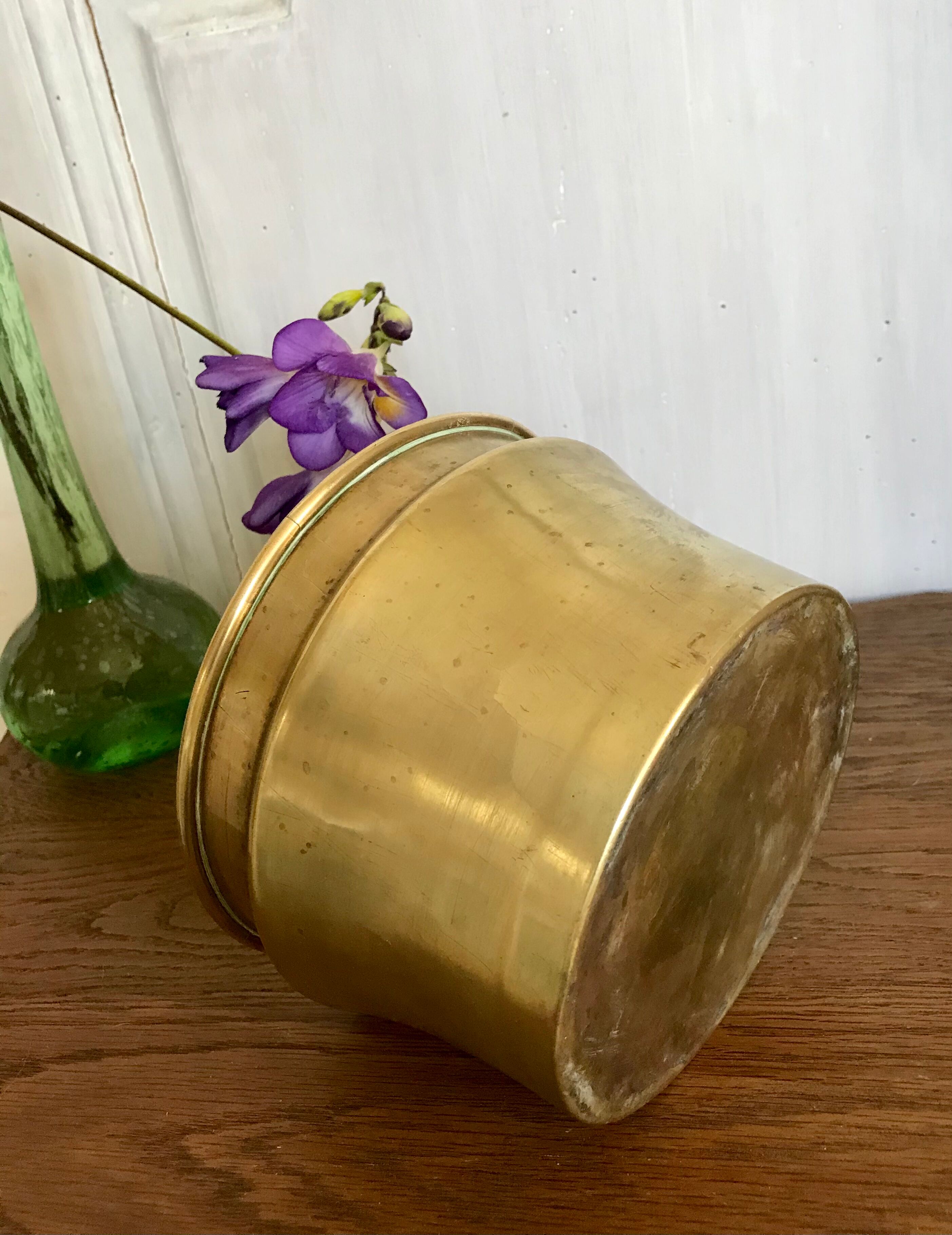 Cache-pot en laiton vintage