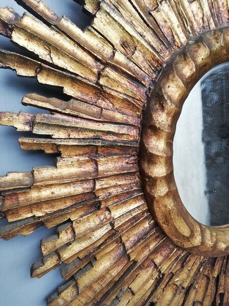 Mirror sun carved wood gilded period early 20th century