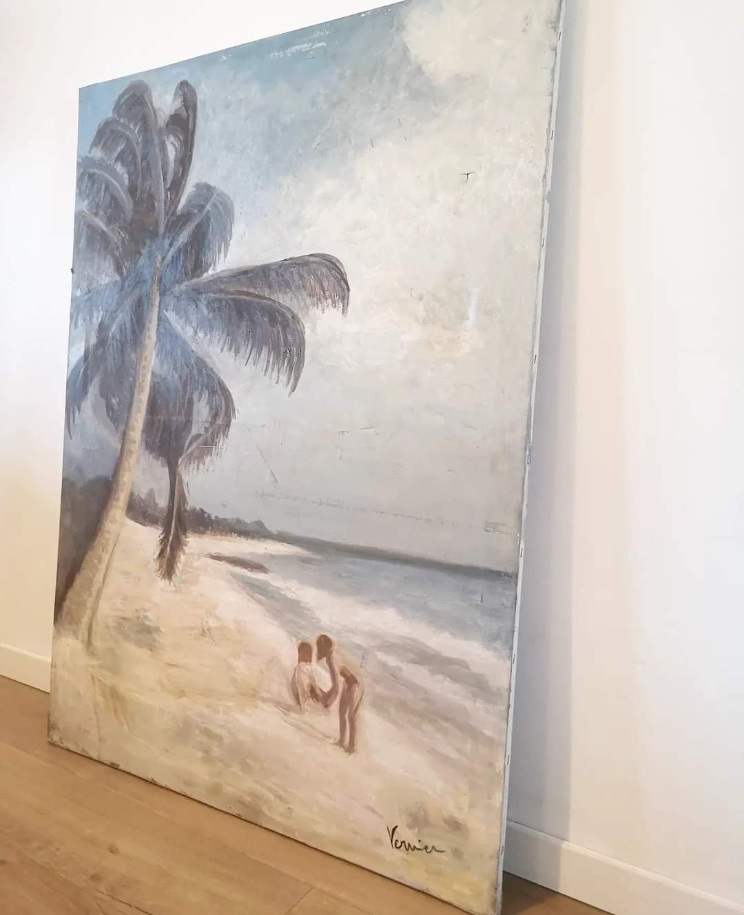 Vintage painting with exotic decorations