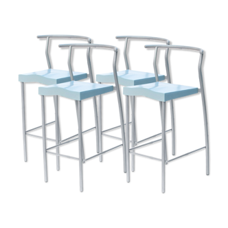 4 tabourets hauts "HI GLOB" de Philippe Starck édition Kartell