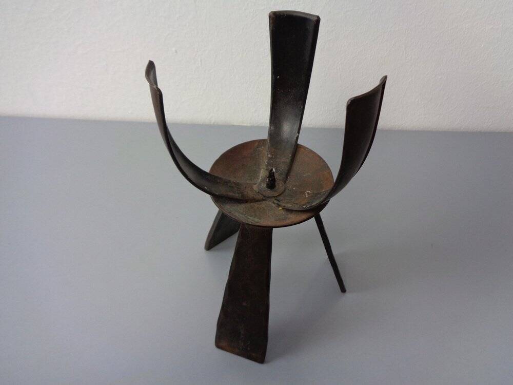 Brutalist Iron Candleholder, Germany, 1960s