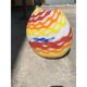 Contemporary vase in milky-white Murano glass with coloured reeds, attribute