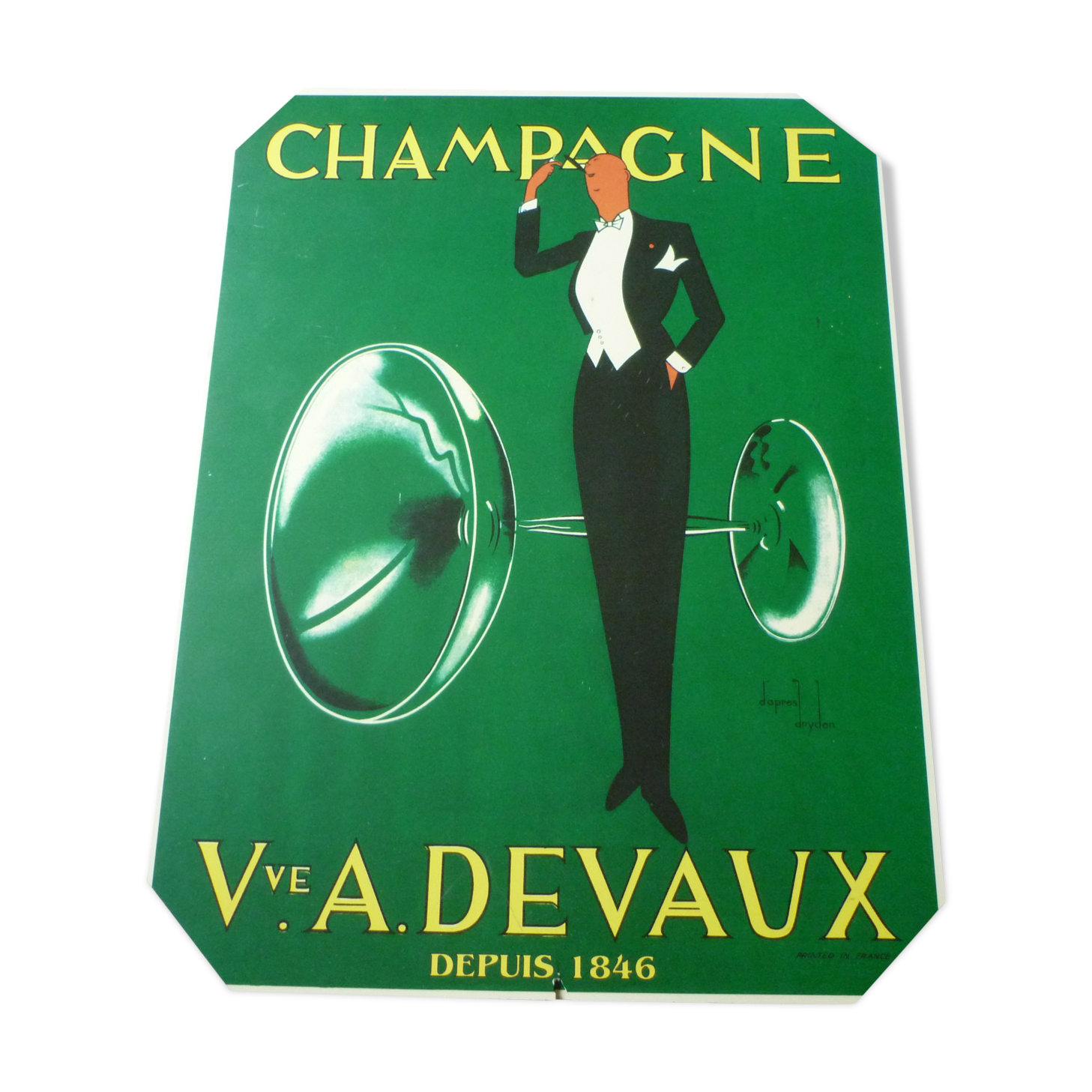Vve A Devaux champagne advertising plate