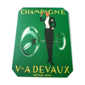 Plaque publicitaire champagne Vve A Devaux