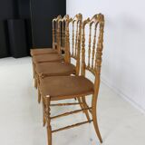 Set of four original italian design dining chairs by Descalzi for Chiavari