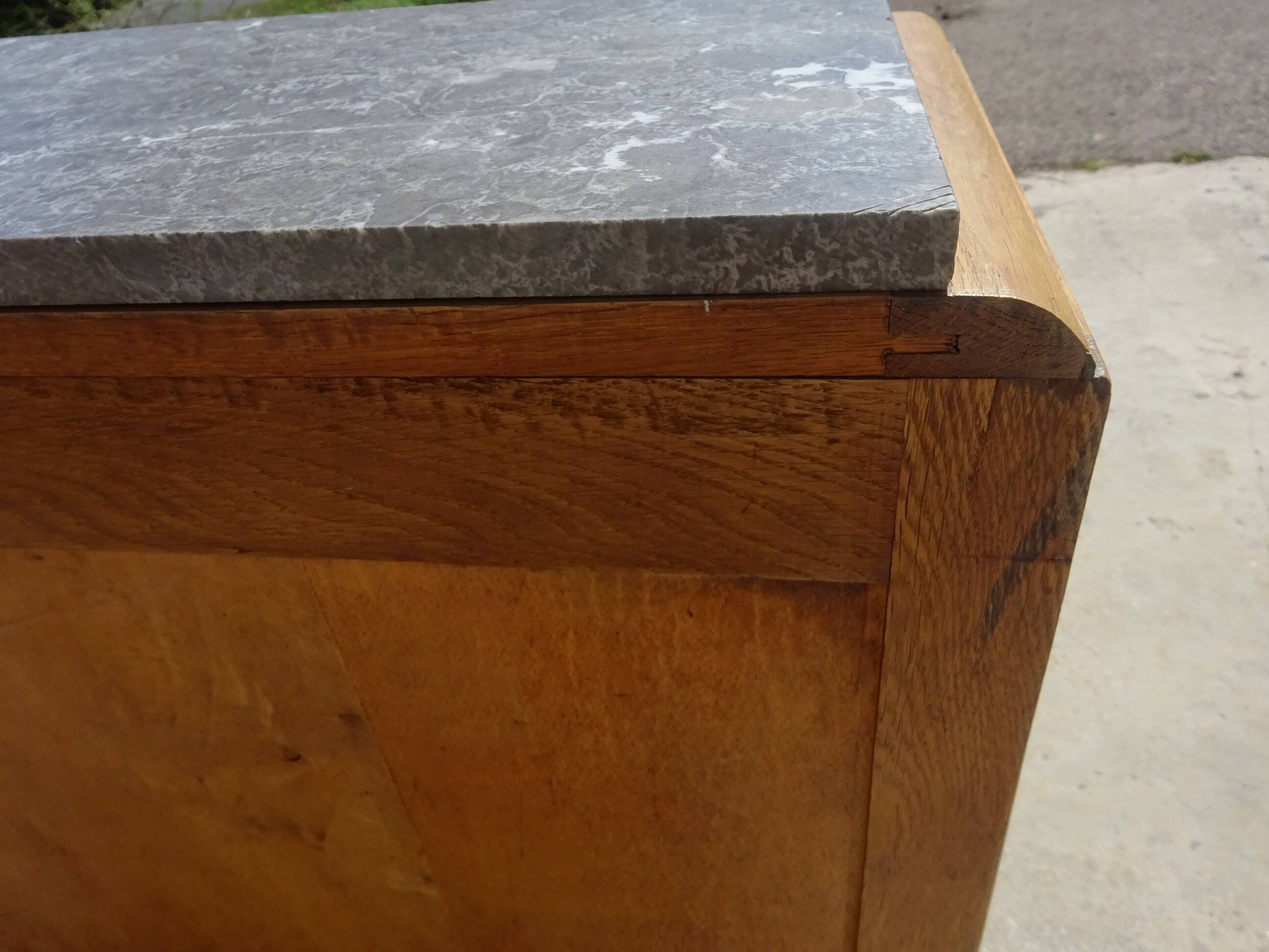 Art Deco bedside table in oak, restored
