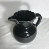 Ancien pichet en céramique émaillée noire, années 70