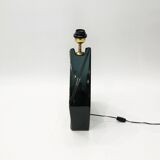 Polygonal black ceramic iridescent lamp 1980s memphis milano light table retro
