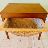 Vintage Danish teak sewing table by Severin Hansen for Haslev Furniture 1960
