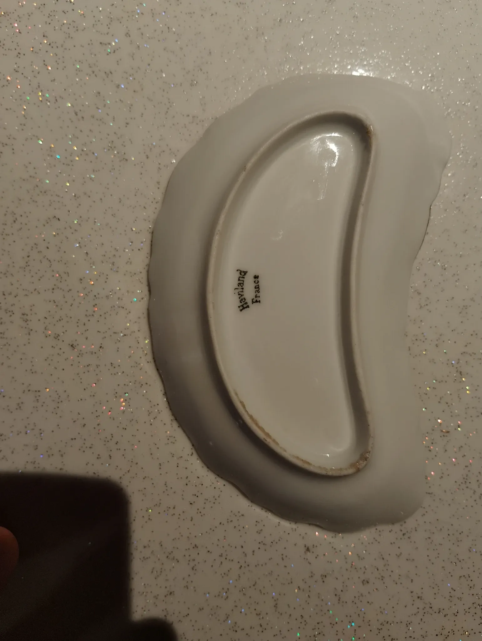 Half-moon porcelain dish from Limoges