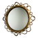 Spanish rattan bamboo oval mirror, 1960s