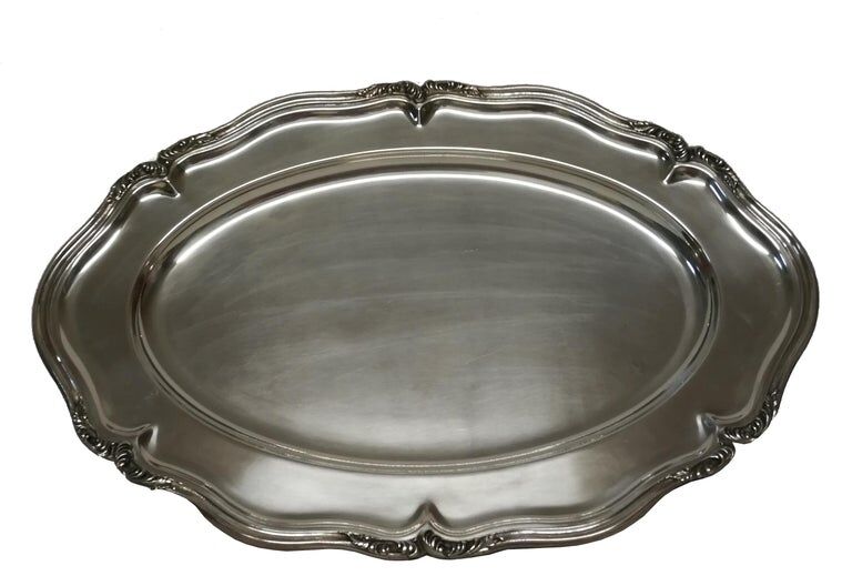 Set of 8 service pieces in silver metal Bruno Wiskemann style Louis XV 20th century