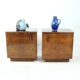 Tables de chevet cubiques du milieu du siècle en noyer, Tchécoslovaquie, années 1960, lot de 2