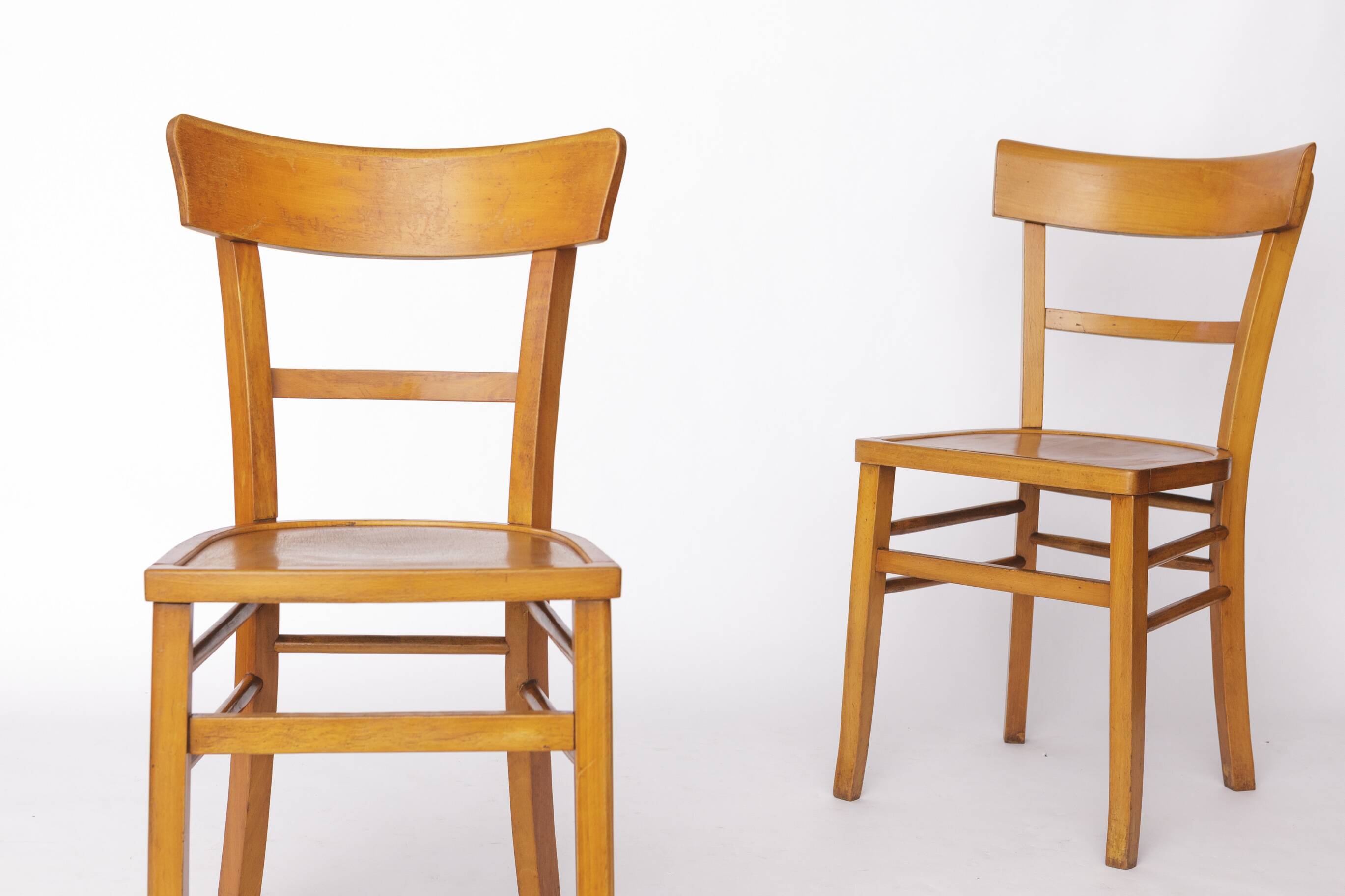Set of 4 Vintage Frankfurter Chairs, 1960s German Dining Chairs, Beech Wood