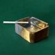 Brutalist ashtray by Leopold, bronze and brass, Spain, 1970s