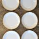 Set of 6 flat plates in Foëcy porcelain with golden epi border