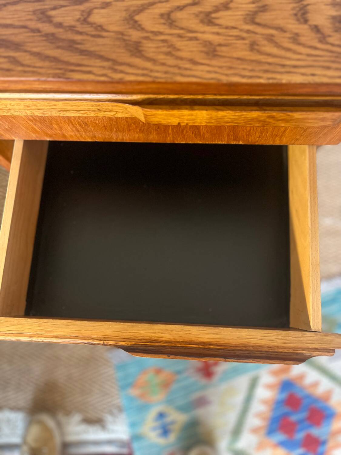 Vintage desk sled legs oak veneer