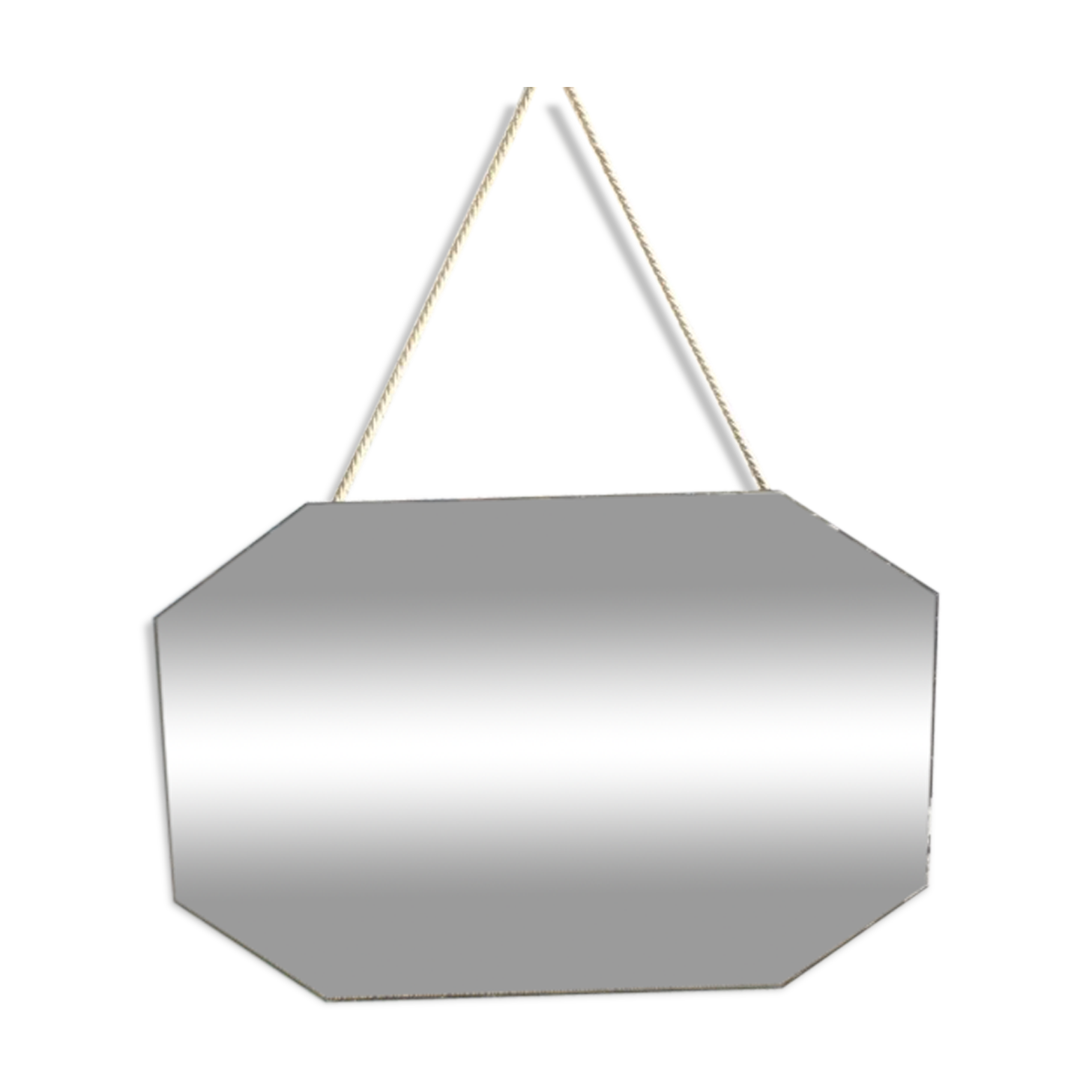 Large old beveled mirror 70x47cm