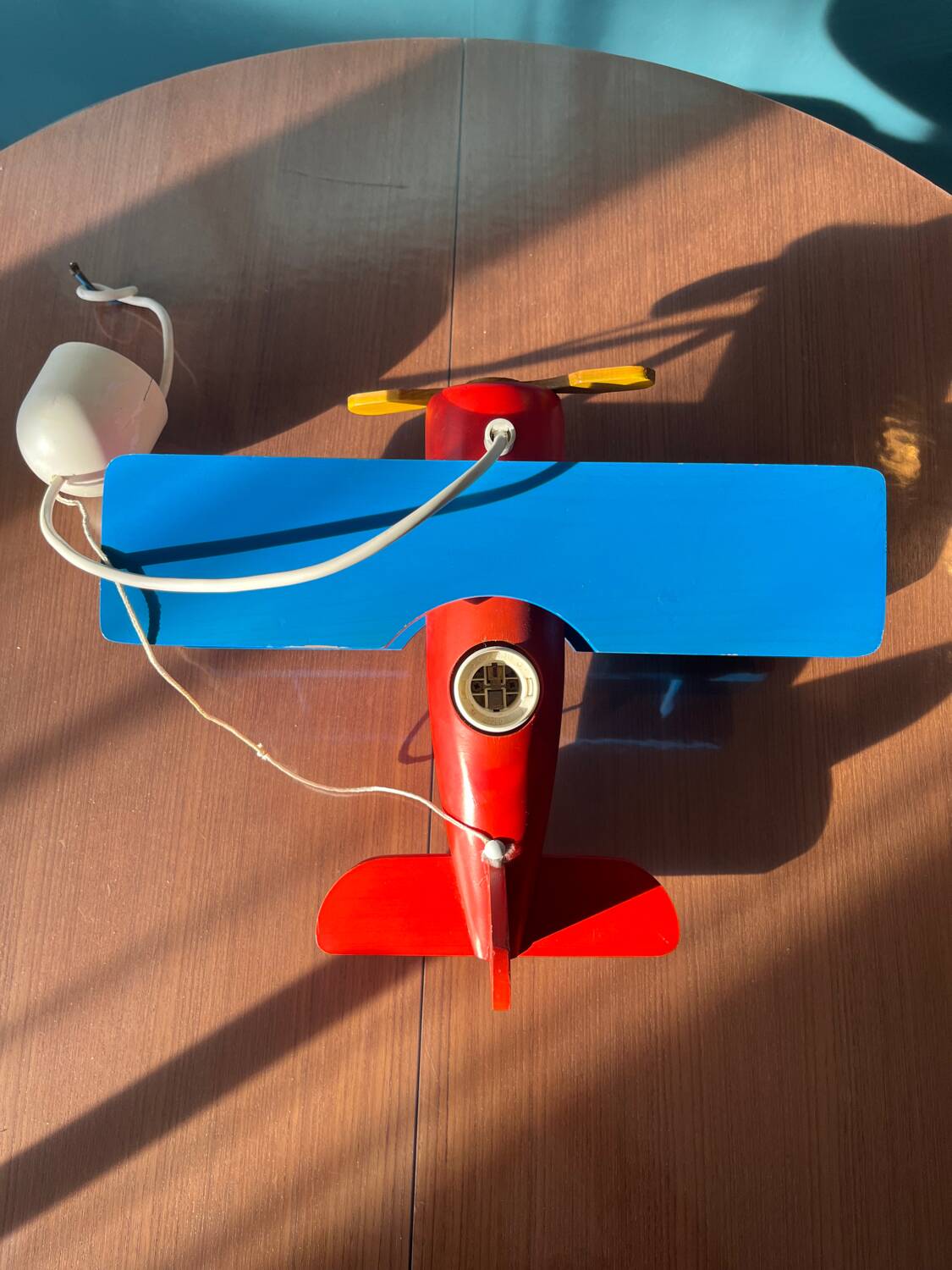 Airplane wooden pendant light