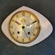 Clock formica wall clock vintage silent 50s "FFR Morbier gray white"