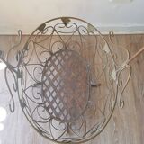 Basket in green iron of gray