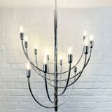 Chrome chandelier Piazza San Marco design Vico Magistretti for Oluce Italy