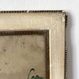 Triptych of old watercolors, flowers, 19th century