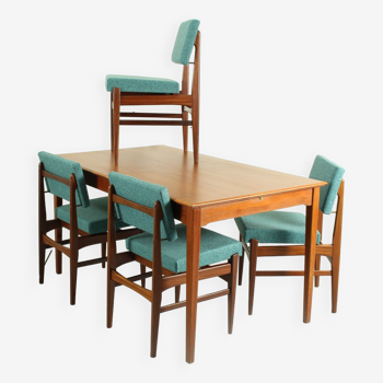 Chaises et table de salle à manger Louis van Teeffelen Wébé par Louis van Teeffelen pour Wébé, The Netherl