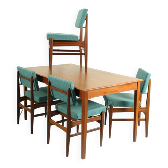 Chaises et table de salle à manger Louis van Teeffelen Wébé par Louis van Teeffelen pour Wébé, The Netherl