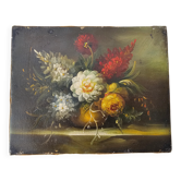Small Oil Painting on Canvas - Still Life with Bouquet after Brooks