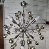 1970s chrome metal Sputnik chandelier