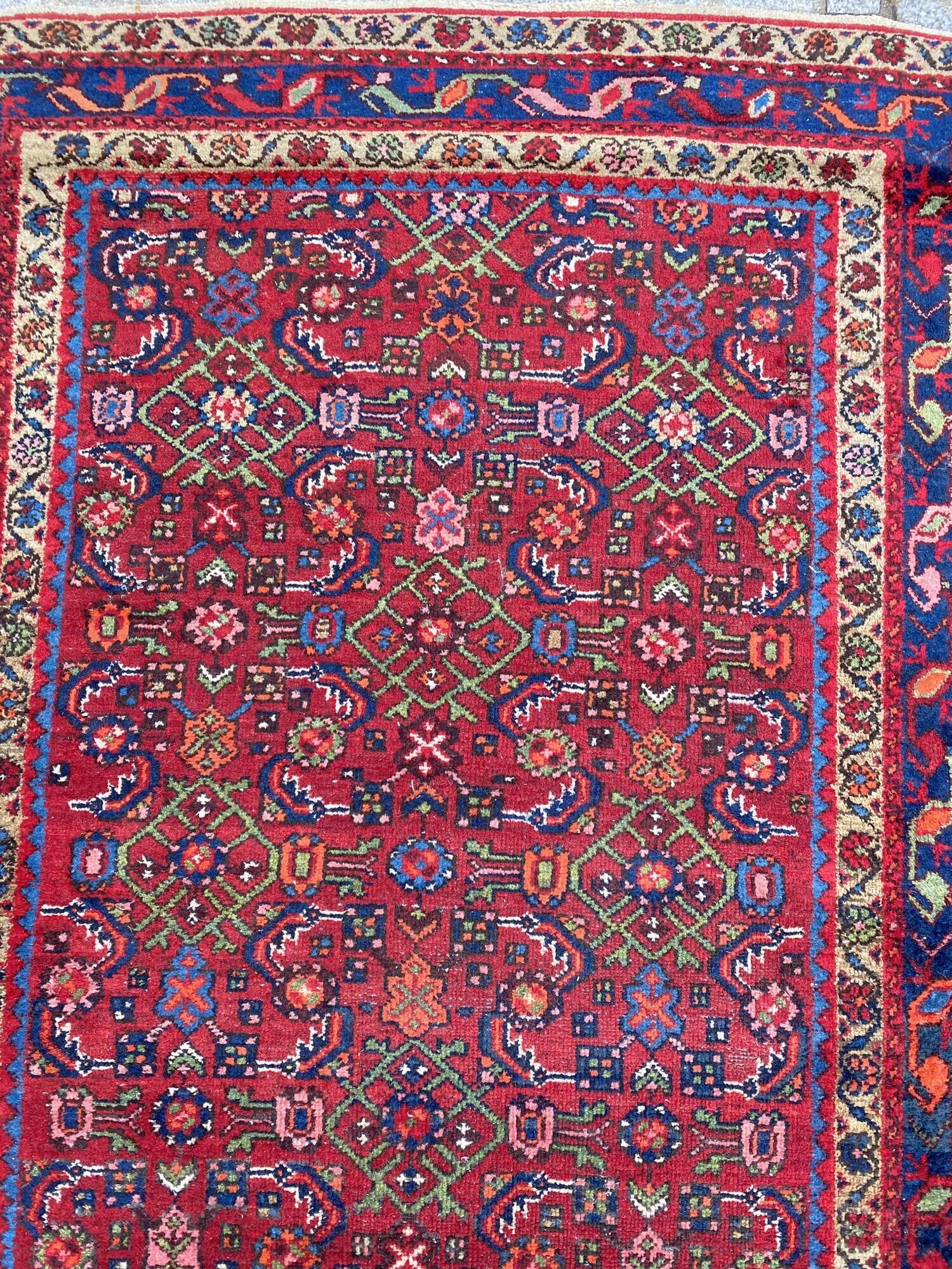 Handmade ancient persian hamadan carpet 120x204 cm