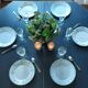 Mismatched set of 6 iron earth dessert plates in green tones