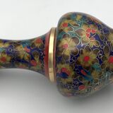 Cloisonné enamel vase decorated with flowers and colorful patterns