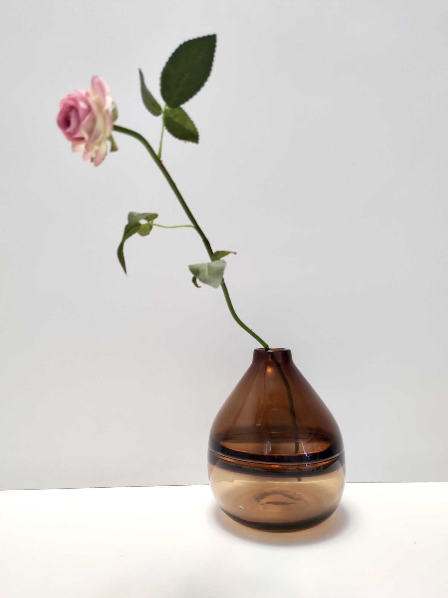 Postmodern brown incalmo murano glass vase