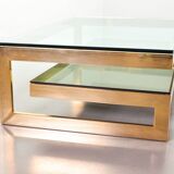 Belgo-Chrom Architectural G-Table 23-Carat Goldplated with Glass Tops 1970s