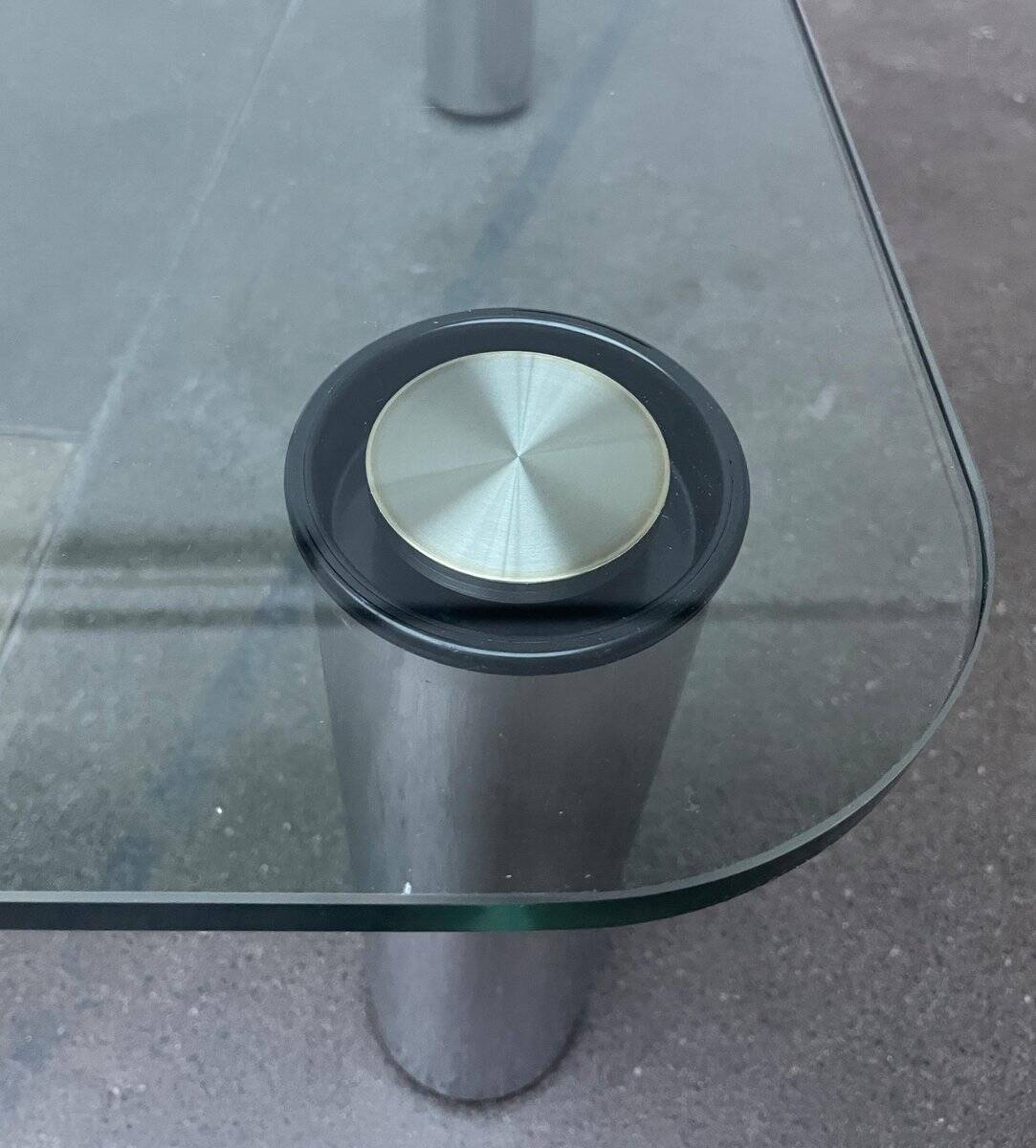 Table basse postmoderne Marcuso en verre par Marco Zanuso pour Zanotta, années 1960