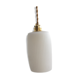 Hanging lamp in opaline oblong