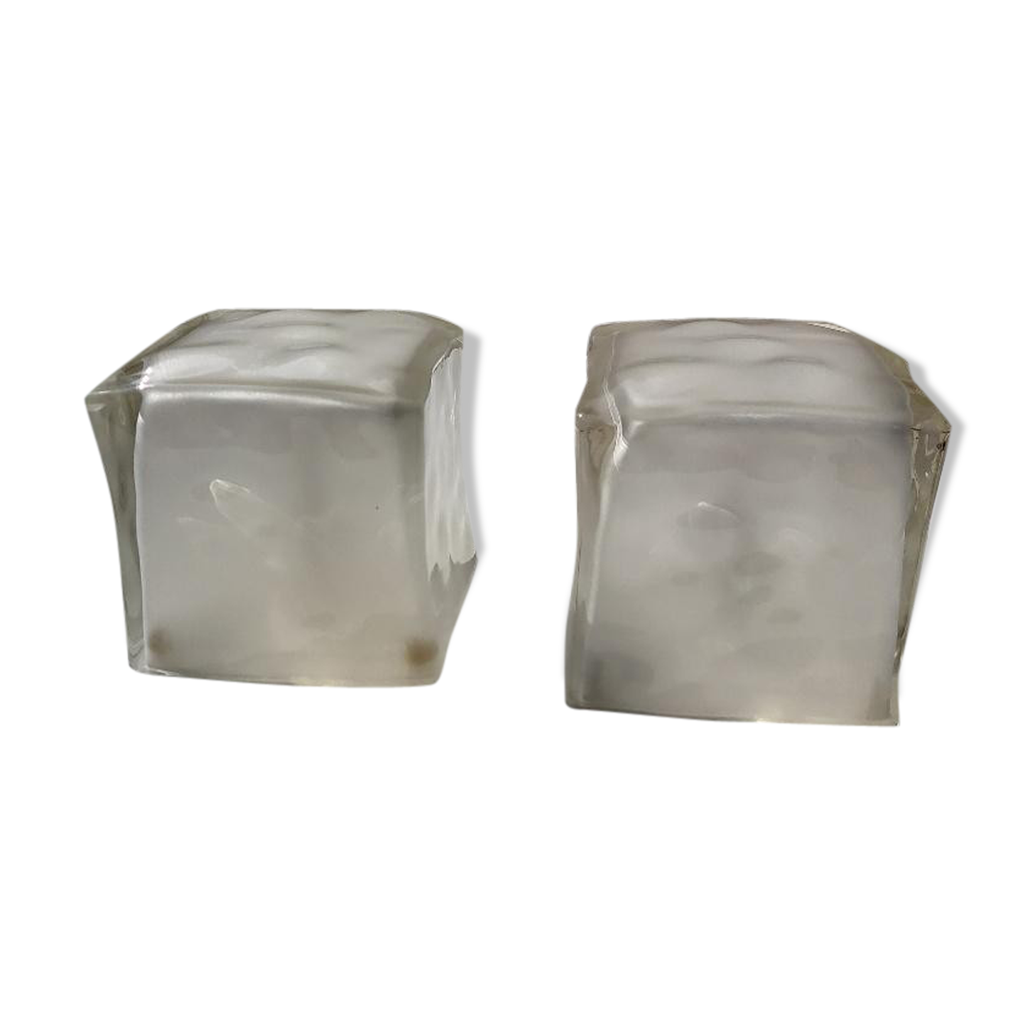 2 Ikea glass ice lamps, 80s