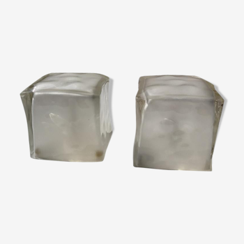 2 Ikea glass ice lamps, 80s