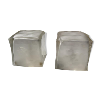 2 Ikea glass ice lamps, 80s