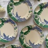 Set of 8 asparagus majolica plates