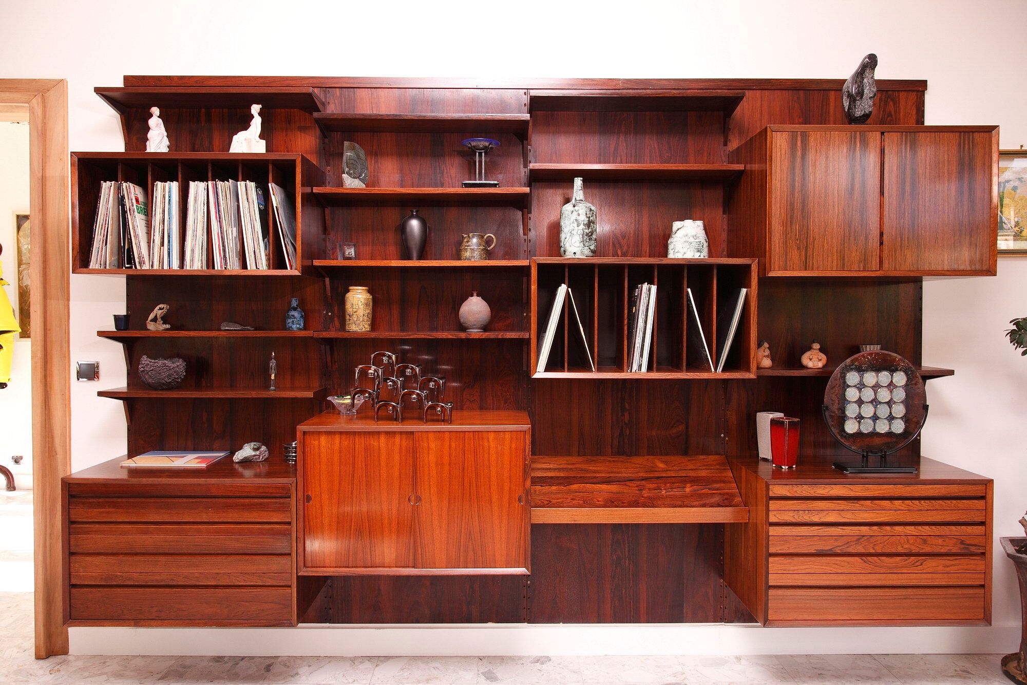 Modular bookcase in Poul Cadovius rosewood