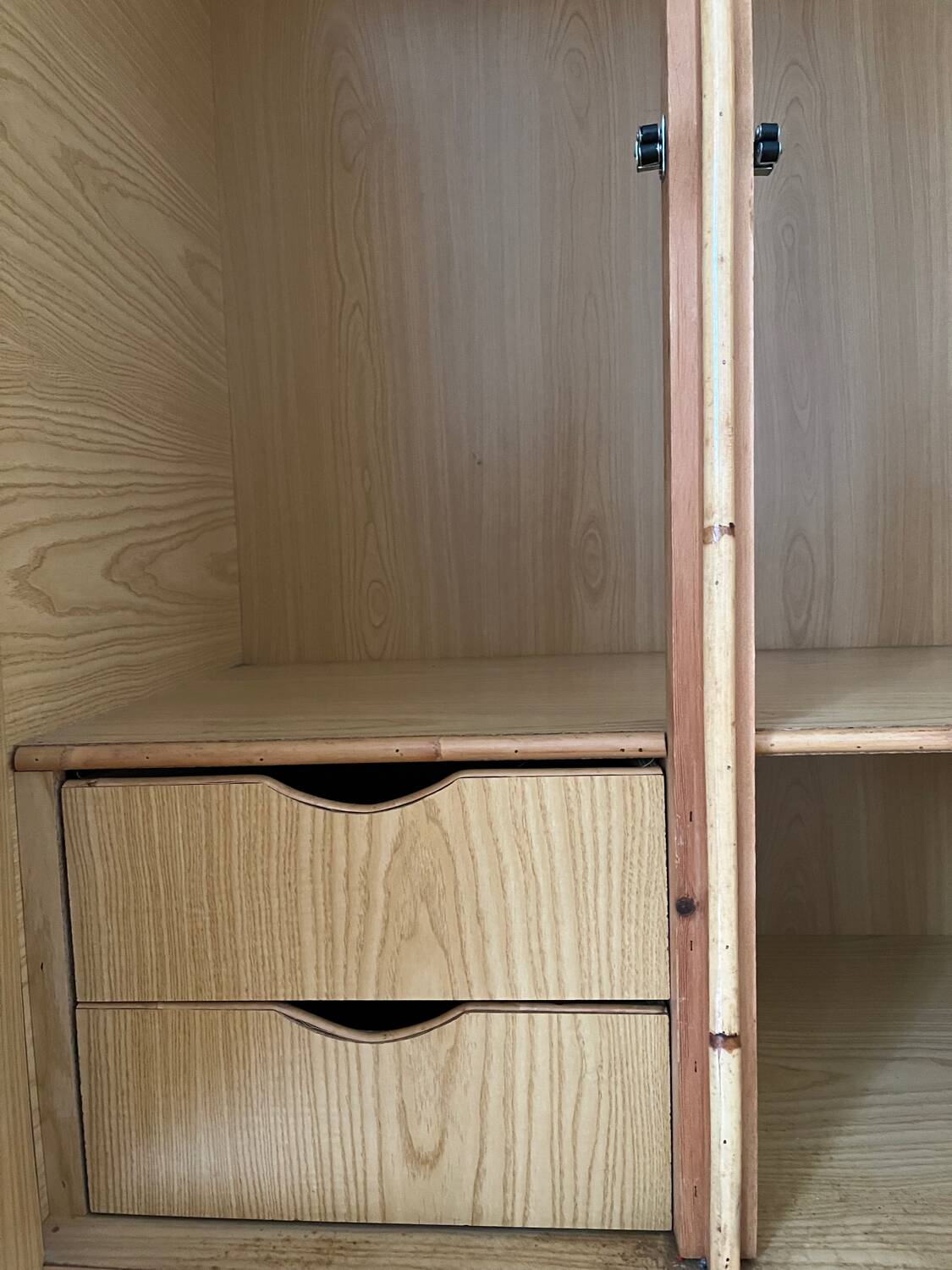 Vintage rattan wardrobe