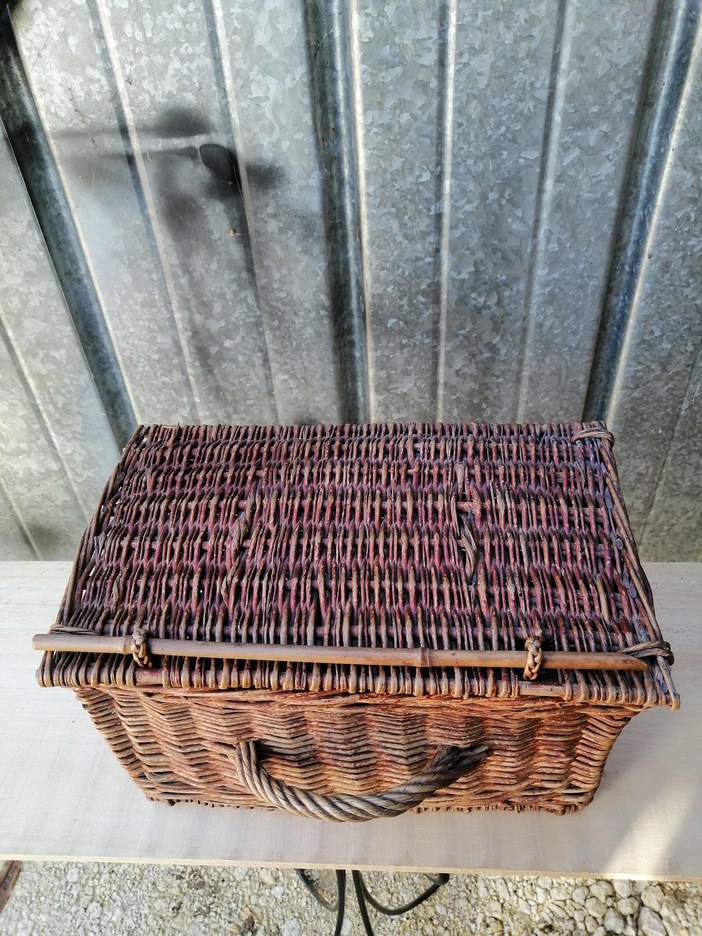 Vintage wicker travel basket
