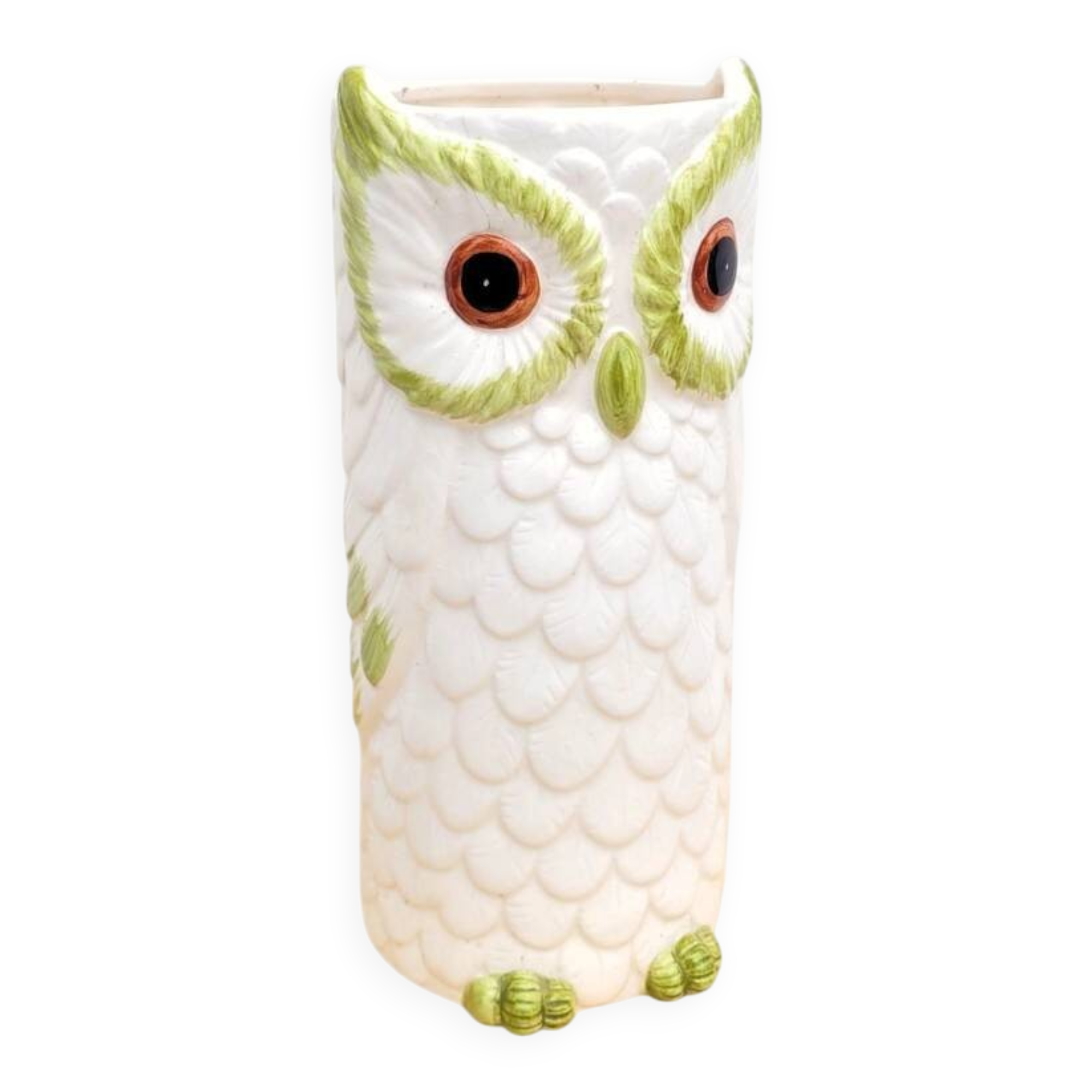 Francesco Guarino owl vase in slip ceramic