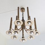 Brass trumpet chandelier, 1970s