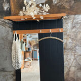 Teak & brass coat rack
